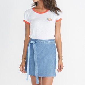 Marine Layer Chambray Wrap Mini Skirt